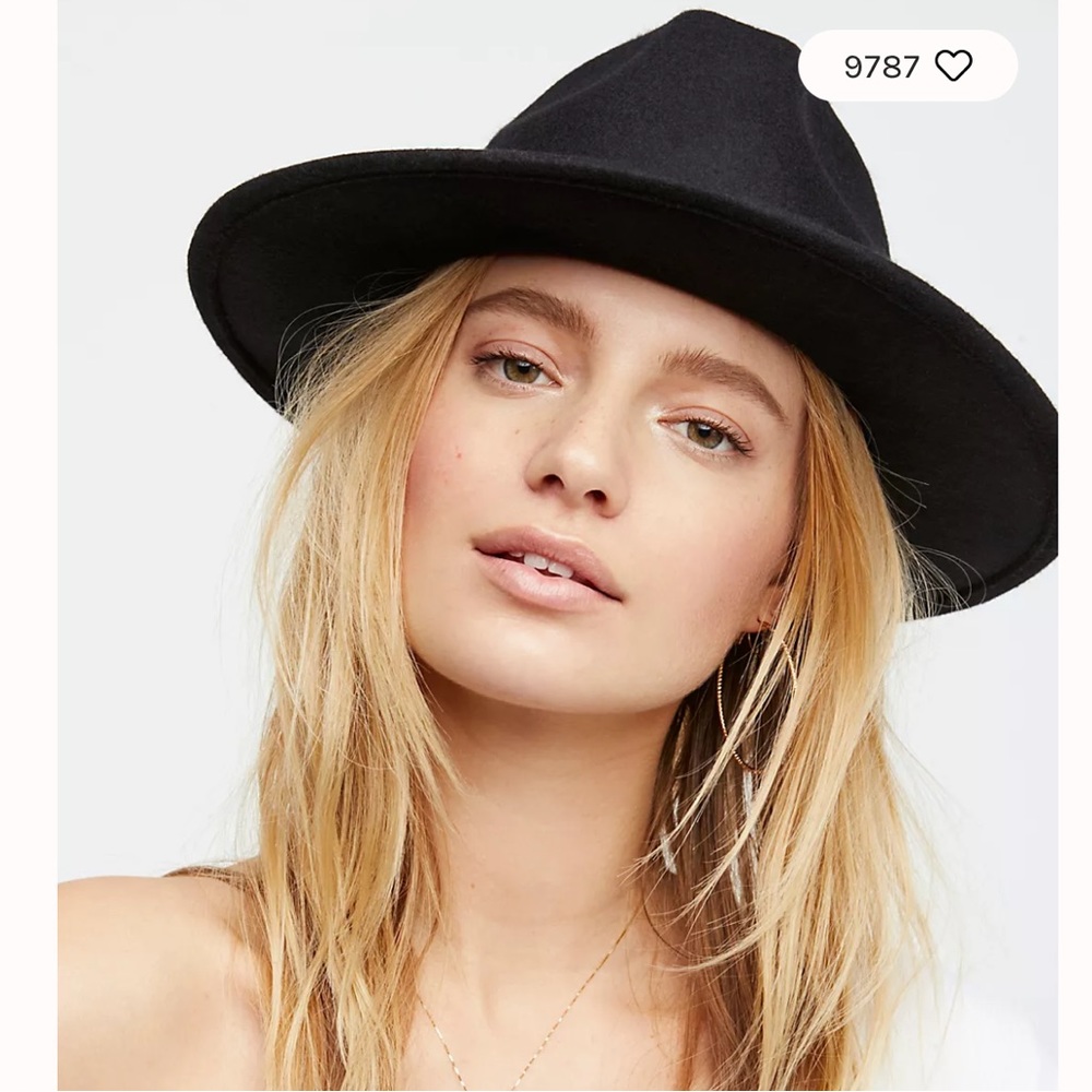 FREE PEOPLE Black Wool Felt and Suede Rancher Hat - Picture 2 of 9